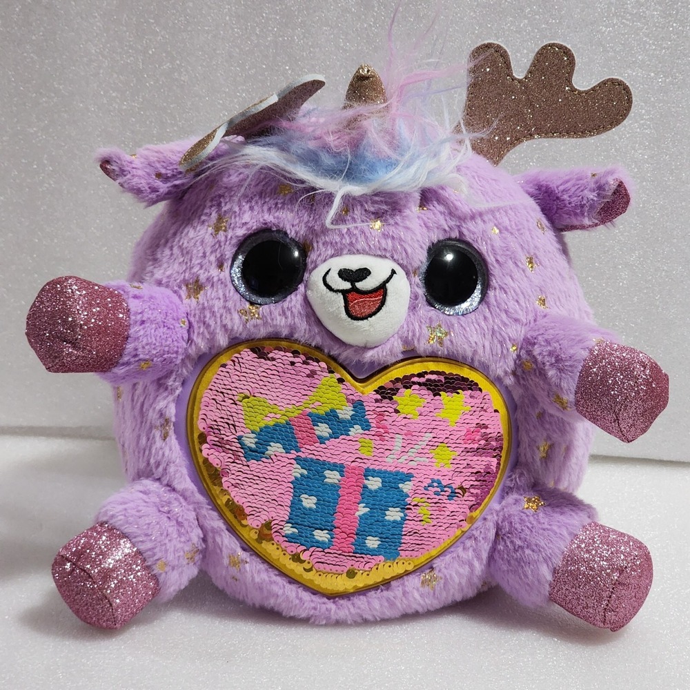 Zuru RainboCorn Purple Gold Stars Reindeer Moose Unicorn Glitter Plush 12"